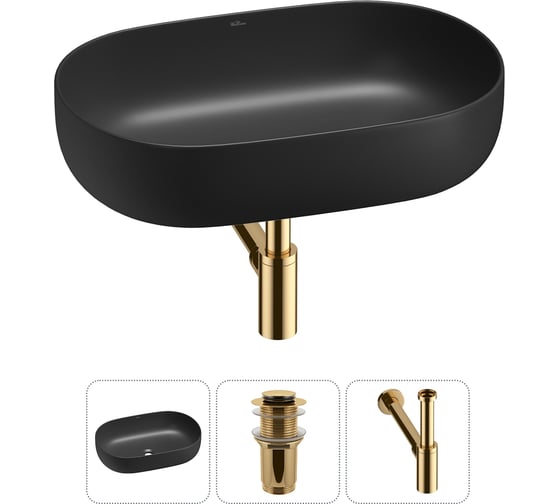 Изображение товара Накладная раковина для ванной комнаты Wellsee Chic Riviera в наборе 3 в 1 20214740R