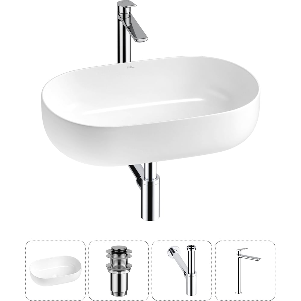 Изображение товара Накладная раковина для ванной комнаты Wellsee Chic Riviera 20214695R 600мм