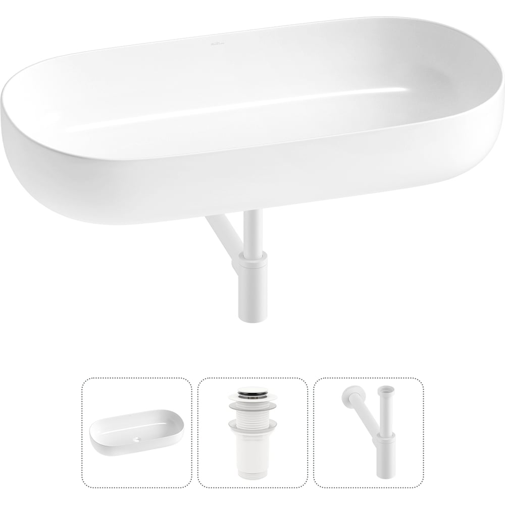 Изображение товара Накладная раковина для ванной Wellsee Chic Riviera 1 чаша современный дизайн