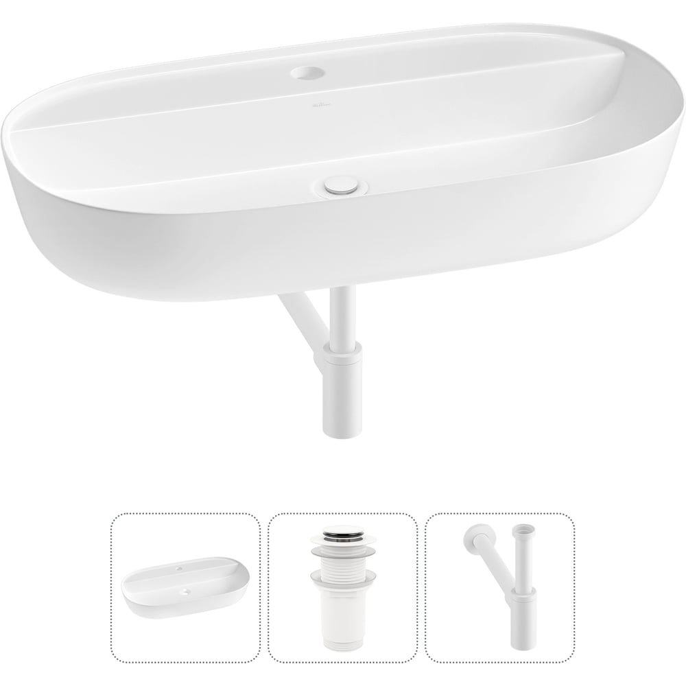 Изображение товара Накладная раковина для ванной комнаты Wellsee Chic Riviera 20214918R  овальная белая Modern