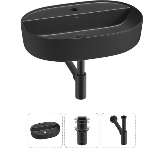 Изображение товара Накладная раковина для ванной комнаты Wellsee Chic Riviera в наборе 3 в 1 20214883R