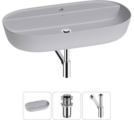Изображение товара Накладная раковина для ванной комнаты Wellsee Chic Riviera в наборе 3 в 1 20214956R
