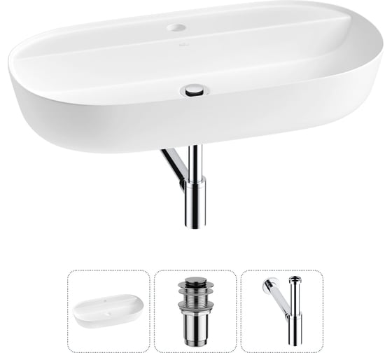 Изображение товара Накладная раковина для ванной комнаты Wellsee Chic Riviera в наборе 3 в 1 20214931R