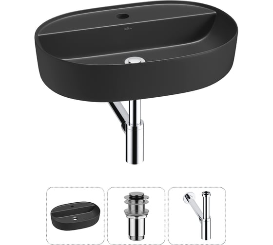 Изображение товара Накладная раковина для ванной комнаты Wellsee Chic Riviera в наборе 3 в 1 20214882R