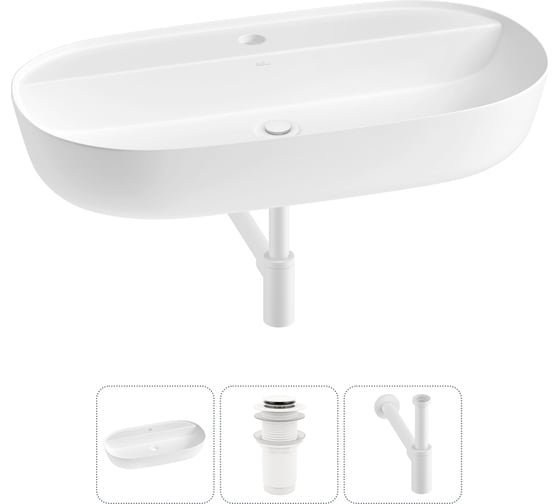 Изображение товара Накладная раковина для ванной комнаты Wellsee Chic Riviera в наборе 3 в 1 20214934R