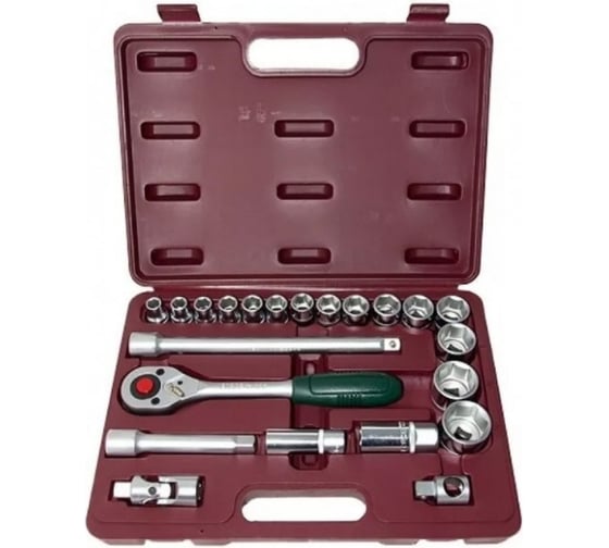 Изображение товара Набор головок FORCE SF 10-32мм, с приспособлениями. в кейсе 22 пр. 4223-7