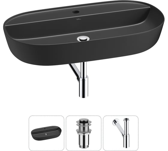 Изображение товара Накладная раковина для ванной комнаты Wellsee Chic Riviera в наборе 3 в 1 20214946R