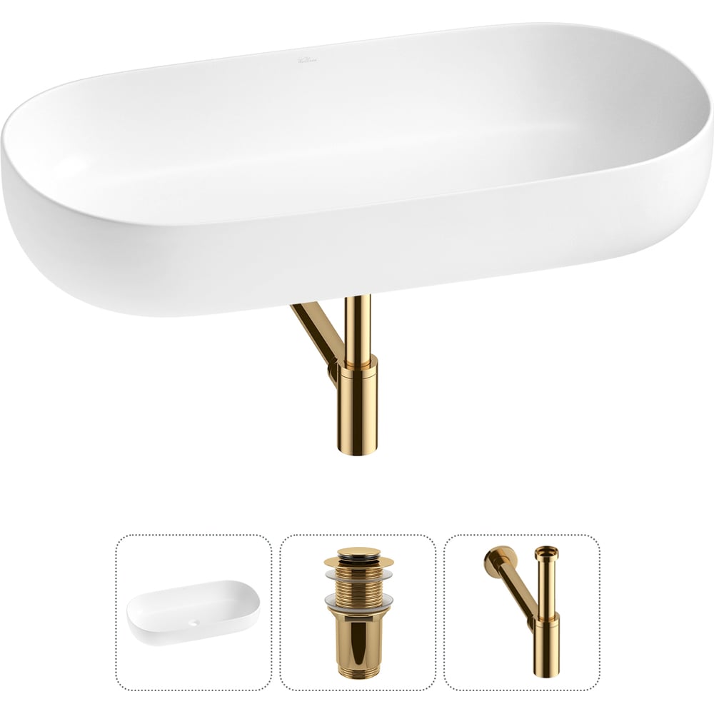 Изображение товара Накладная раковина для ванной комнаты Wellsee Chic Riviera белый матовый овал 20214789R