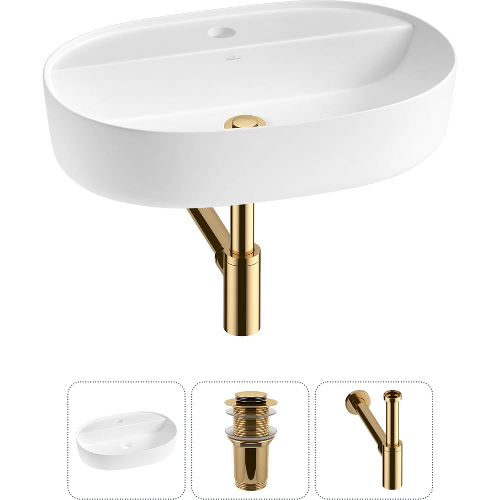 Изображение товара Накладная раковина для ванной Wellsee Chic Riviera 3 в 1 белый матовый