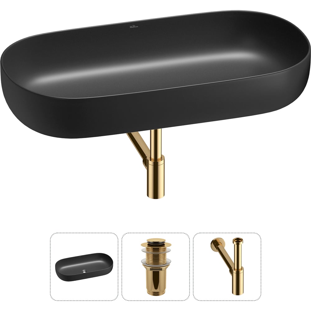 Изображение товара Накладная раковина для ванной комнаты Wellsee Chic Riviera 20214804R черный матовый