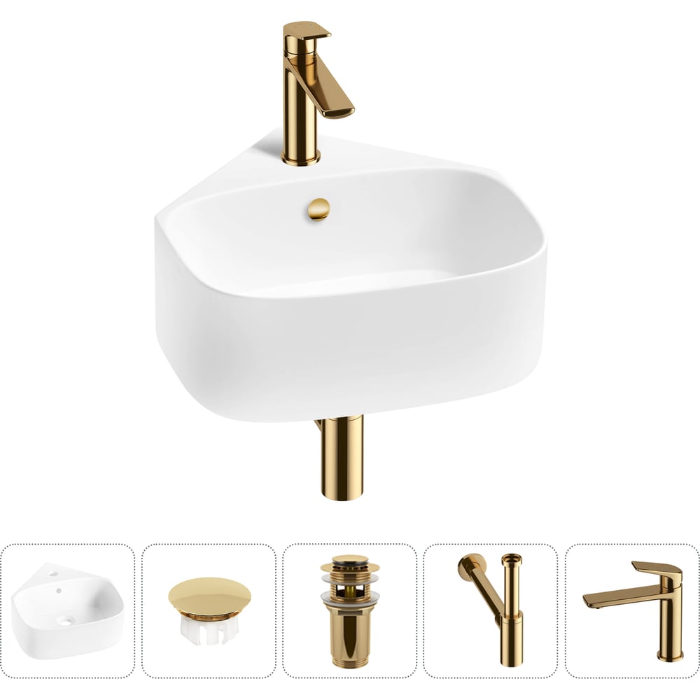 Изображение товара Мини-раковина для ванной комнаты WC Area 5 в 1 белый матовый фарфор