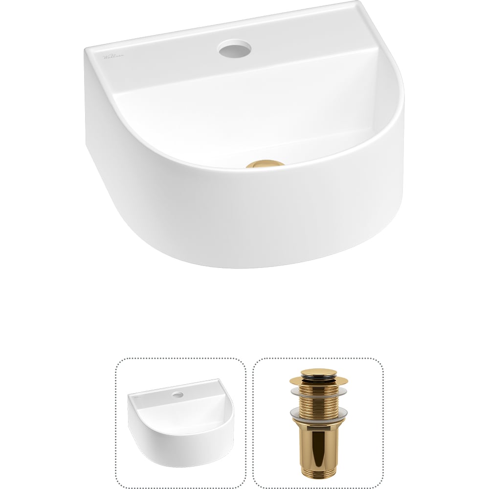 Изображение товара Мини-раковина Wellsee WC Area полукруглая белая