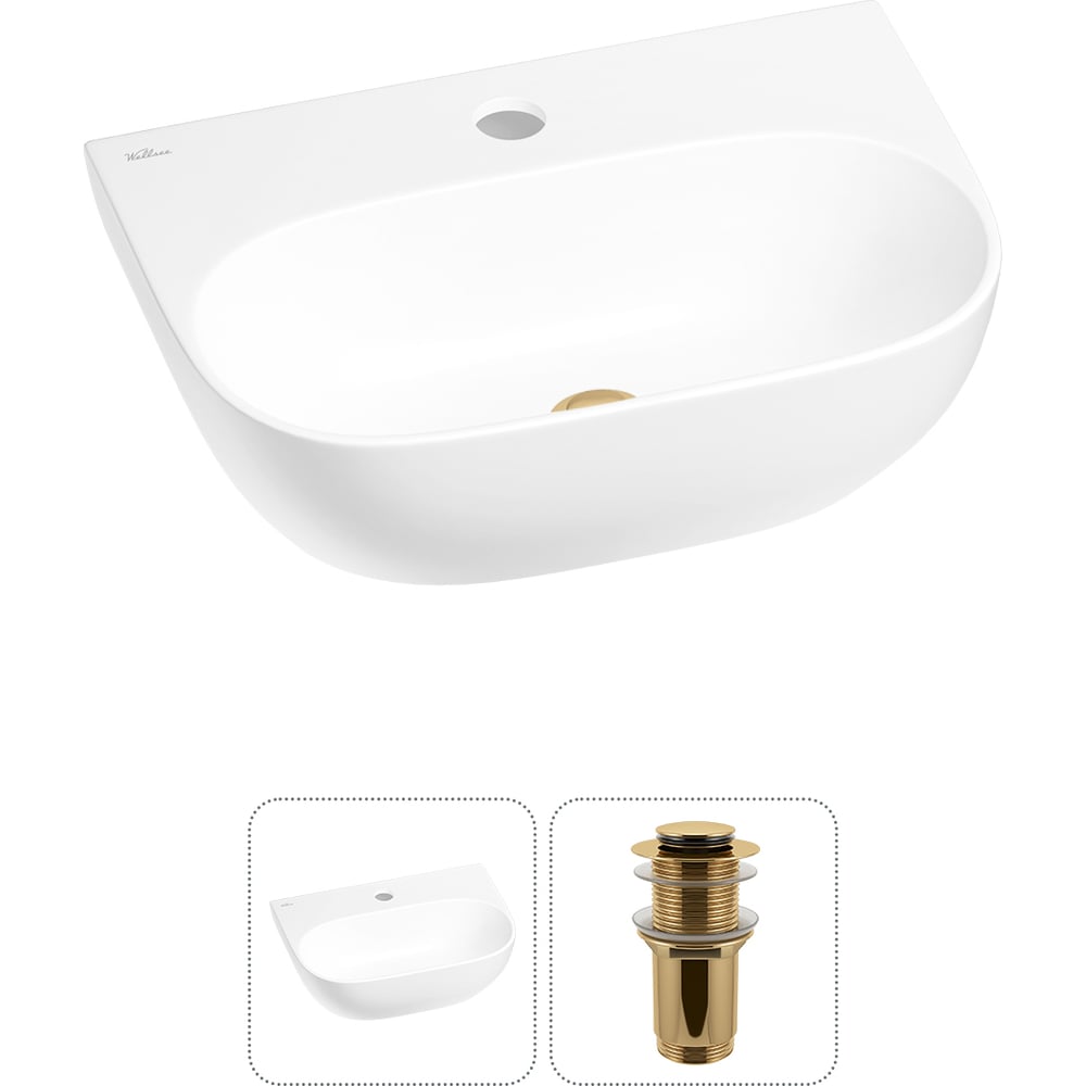 Изображение товара Мини-раковина для ванной комнаты или туалета Wellsee WC Area 2 в 1 глянцевая белая