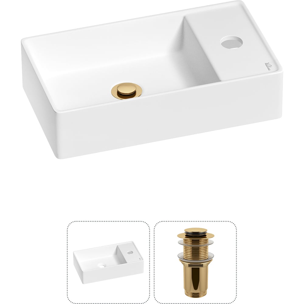 Изображение товара Мини-раковина Wellsee WC Area белая матовая 410x230 мм