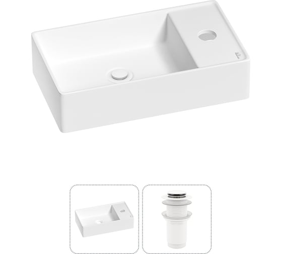 Изображение товара Мини-раковина для ванной комнаты или туалета Wellsee WC Area в наборе 2 в 1 20213629R