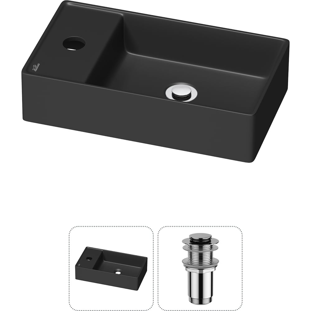 Изображение товара Мини-раковина для ванной комнаты черный матовый RefCeram WC Area