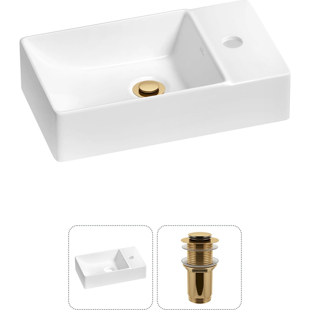 Изображение товара Мини-раковина для ванной Wellsee WC Area, глянцевый белый, 400 мм