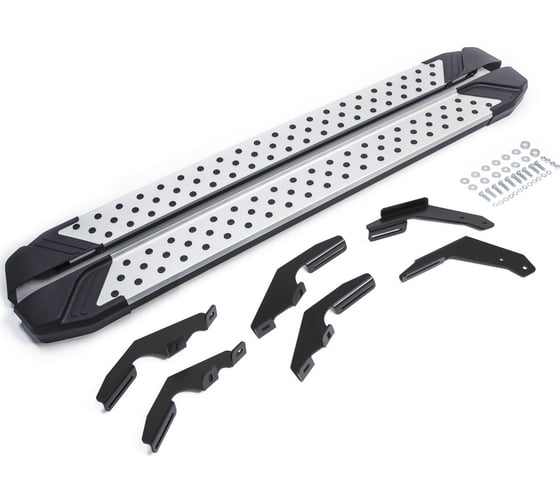 Изображение товара Пороги на автомобиль Rival Bmw-Style круг для Toyota Hilux VIII 2015-2020-н.в., 193 см, 2 шт., алюминий D193AL.5708.1