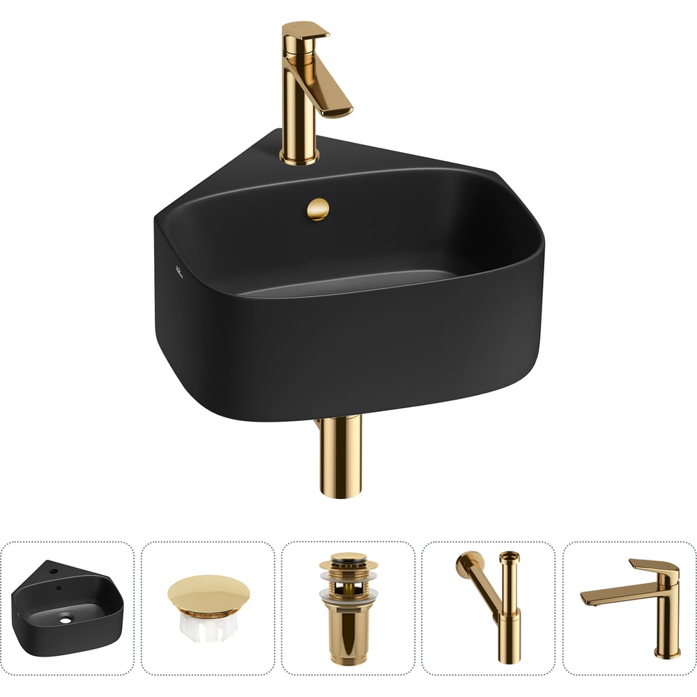 Изображение товара Мини-раковина для ванной комнаты или туалета Wellsee WC Area 5 в 1 черный матовый