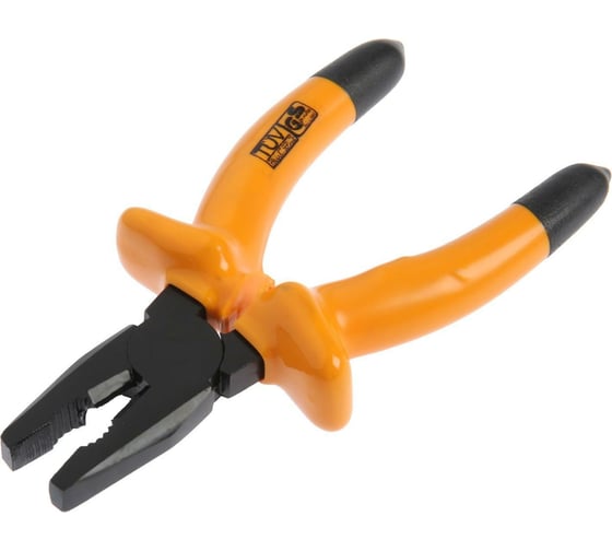 Изображение товара Диэлектрические плоскогубцы ТУНДРА изолирующие рукоятки из резины, 160 мм 1532401