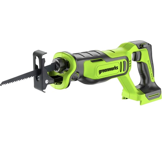 Изображение товара Пила сабельная аккумуляторная GreenWorks GPT-BLRS-1, 24В, б/щет., 0-3000 об/мин, рез 115 мм дер., без АКБ и ЗУ 1200607