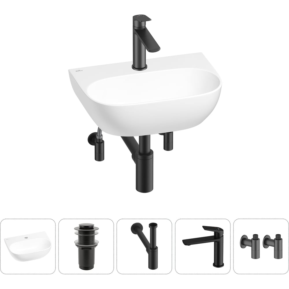 Изображение товара Мини-раковина для ванной комнаты Wellsee WC Area 5 в 1 современная белая