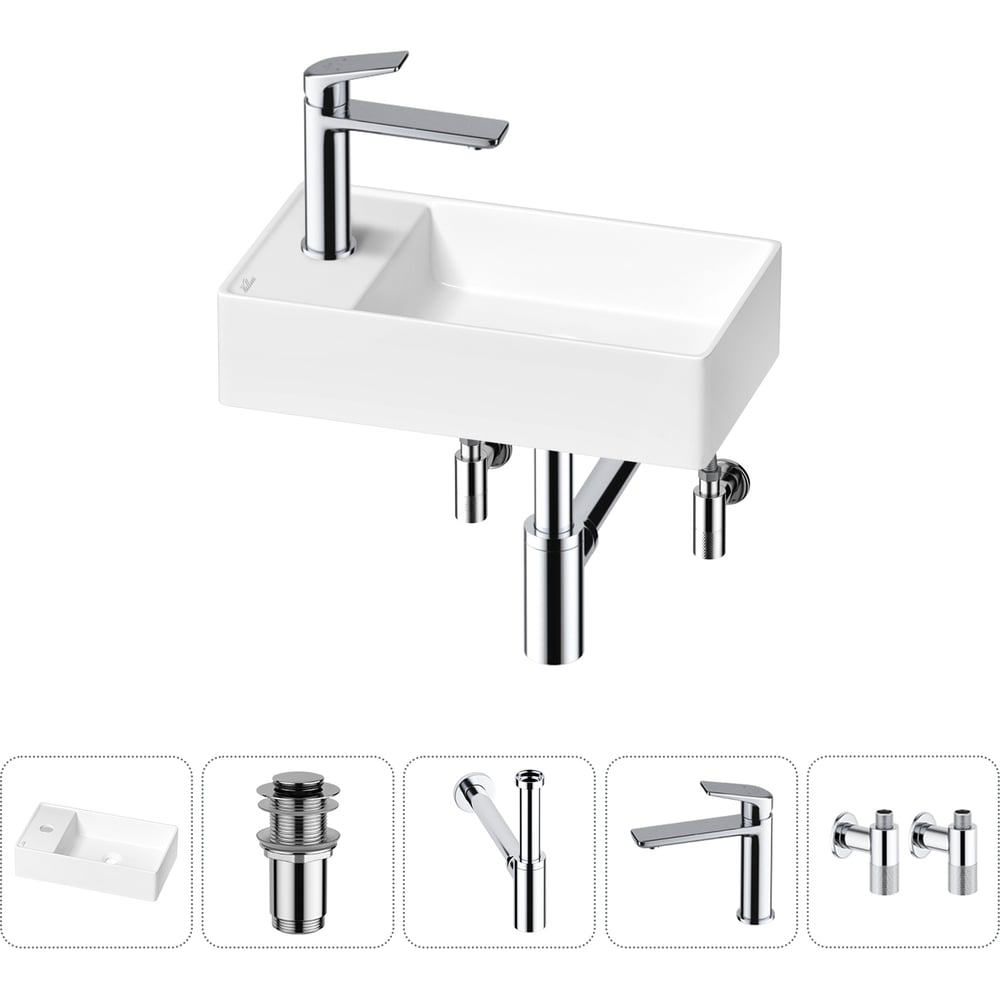 Изображение товара Мини-раковина для ванной комнаты или туалета Wellsee WC Area 5 в 1 белая