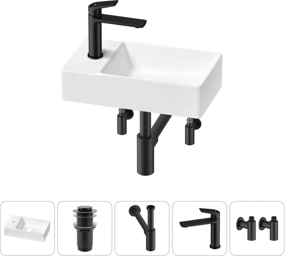Изображение товара Мини-раковина для ванной комнаты или туалета Wellsee WC Area в наборе 5 в 1 20215570R