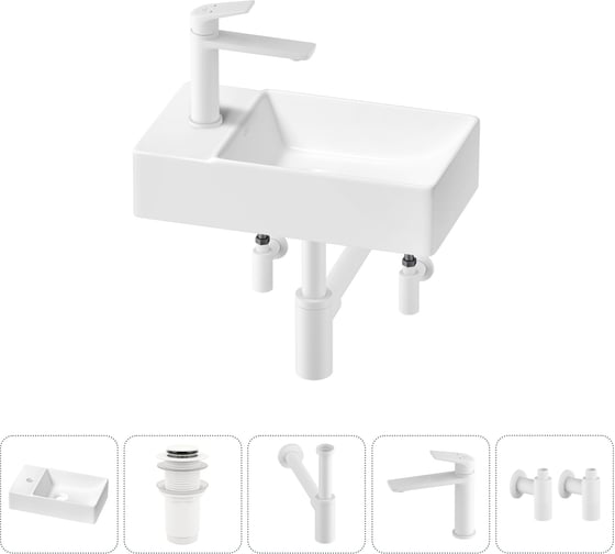 Изображение товара Мини-раковина для ванной комнаты или туалета Wellsee WC Area в наборе 5 в 1 20215572R