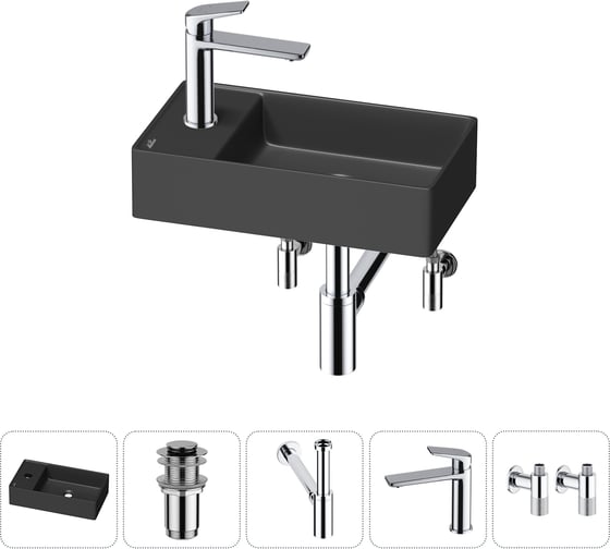 Изображение товара Мини-раковина для ванной комнаты или туалета Wellsee WC Area в наборе 5 в 1 20213835R