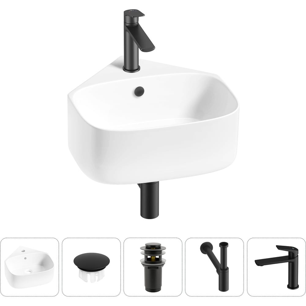 Изображение товара Мини-раковина для ванной комнаты угловая глянцевая белая WC Area 20217128R