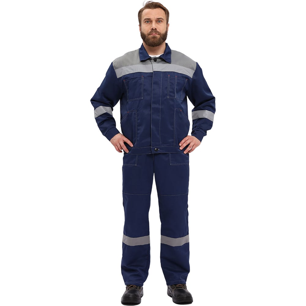 Изображение товара Костюм URSUS ЛЕГИОН куртка и полукомбинезон темно-синий серый 64-66