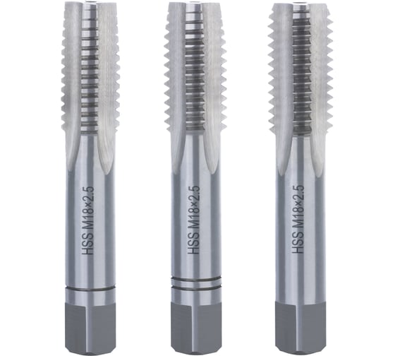 Изображение товара Набор метчиков Terrax by RUKO из 3-х шт. М 18 Шаг 2.5 мм HSS-G 230180TX