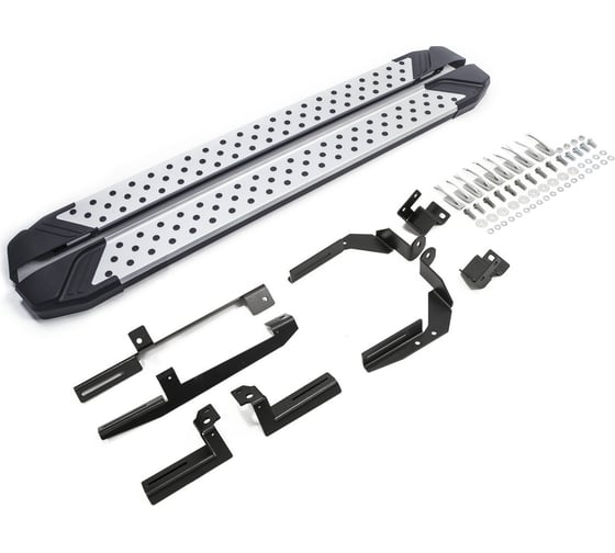 Изображение товара Пороги на автомобиль Rival Bmw-Style круг для Kia Sorento III Prime 2015-2017 г.в., 180 см, 2 шт., алюминий D180AL.2803.3