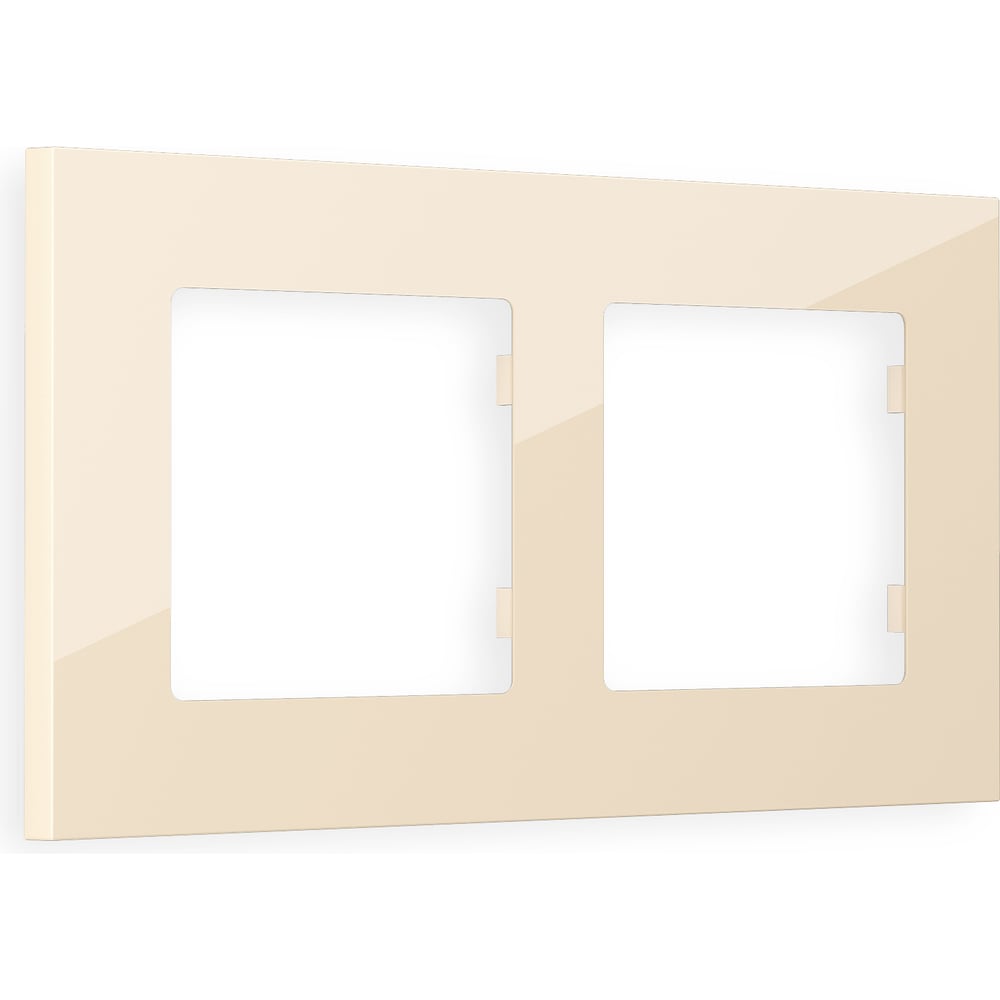 Изображение товара Рамка на 2 поста Ambrella VOLT ALFA Qubi AF250302, бежевый, термопласт