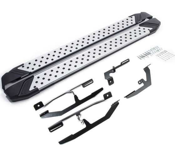 Изображение товара Пороги на автомобиль Rival Bmw-Style круг для Kia Soul II рестайлинг 2017-2019 г.в., 173 см, 2 шт., алюминий D173AL.2804.1