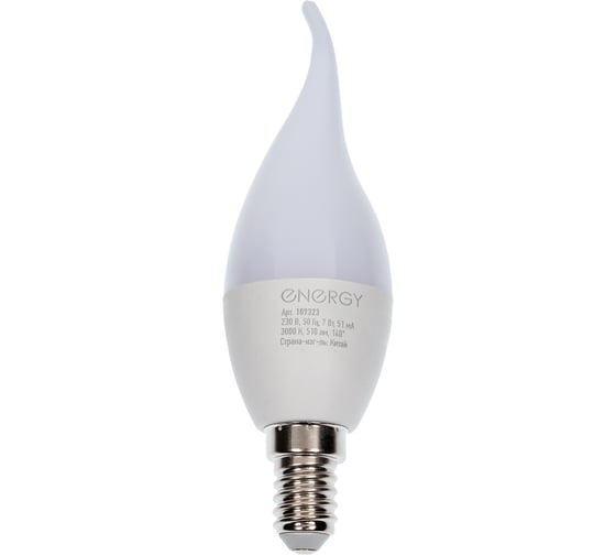Изображение товара Лампа светодиодная Energy LED С37W-7-E14-3000 109323