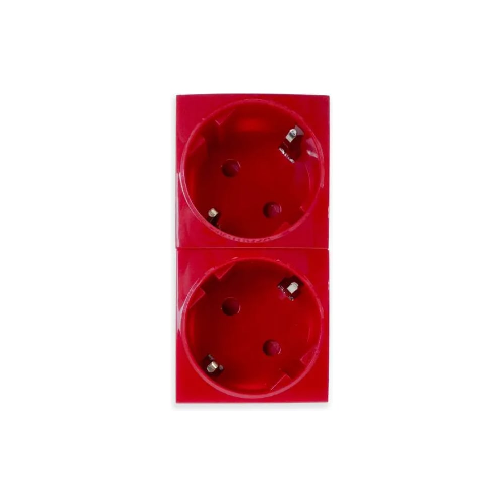 Изображение товара Розетка встраиваемая Filum 2x2К+З немецкий стандарт красная 45x90 мм 4 модуля