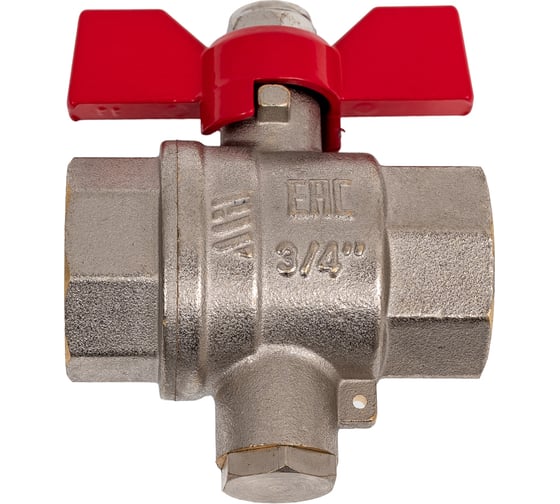 Изображение товара Шаровой кран Millennium латунный,никилерованный для подключения датчика температуры 3/4 внутренняя/внутренняя резьба KPDT3410