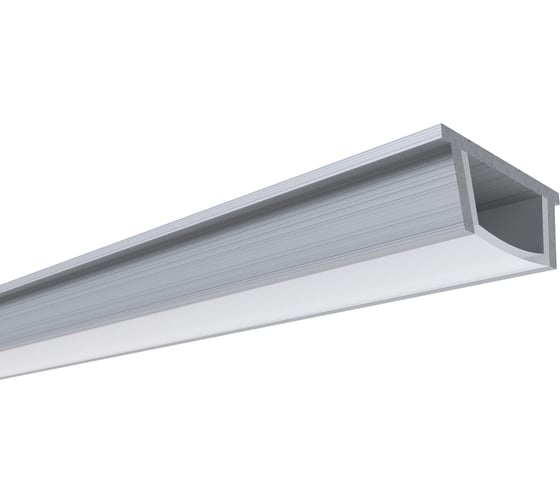 Изображение товара Профиль алюминиевый для светодиодной ленты OGM П-образный, гибкий, накладной, серебро, 17,2х5,9мм, 2м / GM-08-35