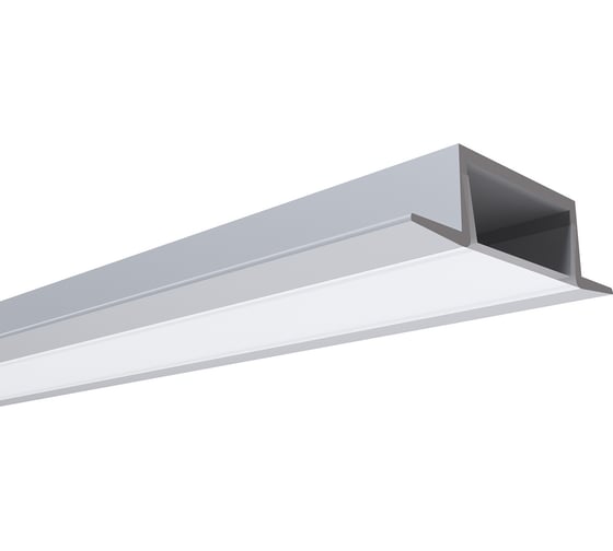 Изображение товара Профиль алюминиевый для светодиодной ленты OGM встраиваемый, серебро, 22х6мм, 2м / GM-08-02