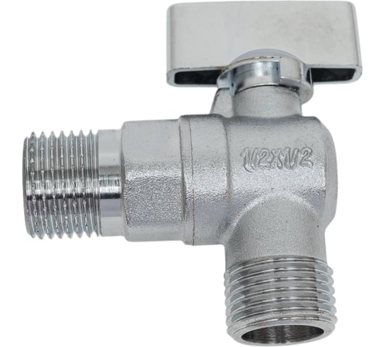 Изображение товара Шаровой кран Millennium латунный,никилерованный угловой для воды 1/2x1/2 наружная/напужная резьба KVUS1212