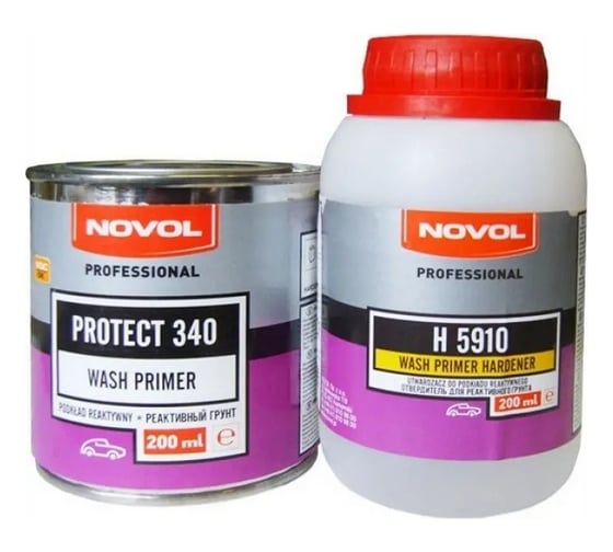 Изображение товара Кислотный грунт Novol PROTECT 340 WASH PRIMER 2К банка 0.2л с отвердителем 0.2л X6119176