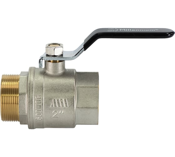 Изображение товара Шаровой кран Millennium для воды 2 латунный,никилерованный внутренняя/наружная резьба ручка-рычаг KVRFM5050