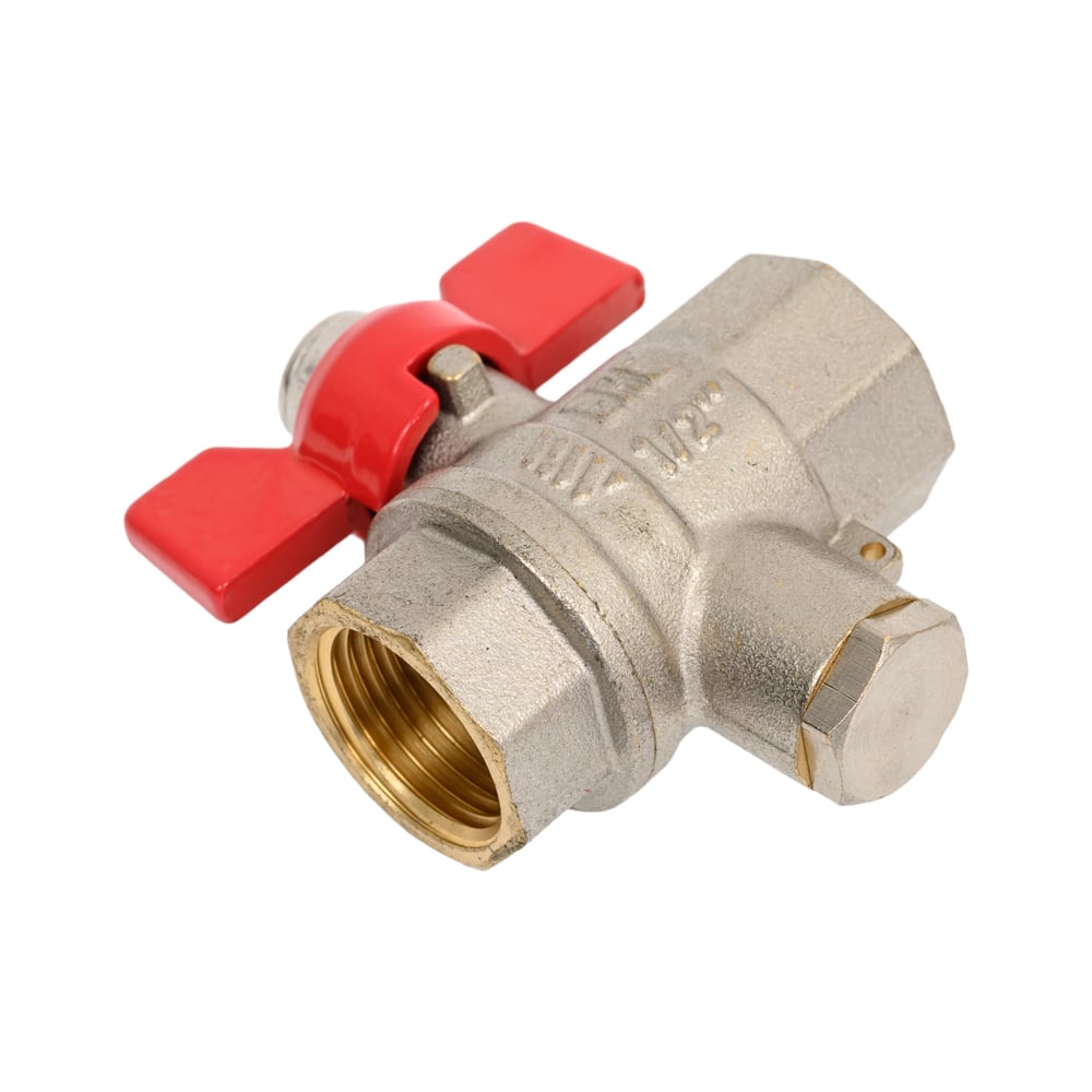 Изображение товара Шаровой кран 1/2" никелированный для подключения датчика температуры