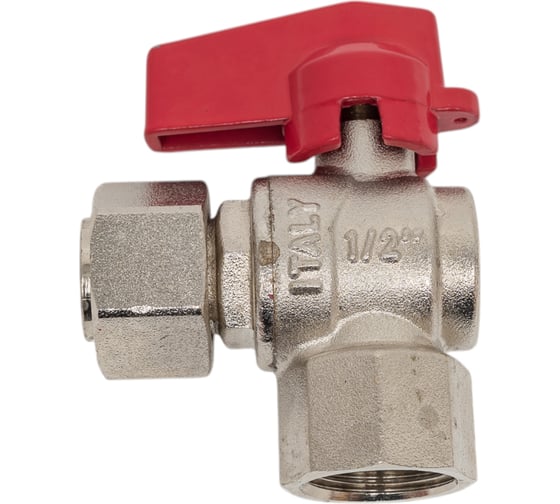 Изображение товара Шаровой кран Millennium латунный,никилерованный угловой с накидной гайкой для воды 1/2 внутренняя/внутренняя резьба KUFG1212