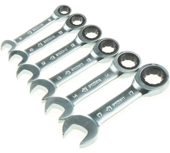 Изображение товара Набор ключей комбинированных ARNEZI 6 предметов, трещоточные, короткие 8, 10, 12, 13, 14, 17 мм R1030660