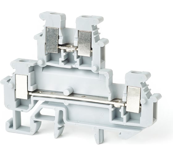 Изображение товара Зажим наборный HLT двухуровневый на DIN-рейку JHUKK 2.5 серый, 50шт 081-24-042