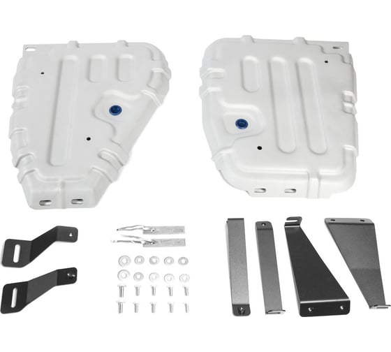 Изображение товара Защита топливного бака Rival для Audi Q3 II 4WD 2018-н.в./Q3 Sportback F3 4WD 2019-н.в., штампованная, алюминий 3 мм, с крепежом, 2 части 333.0355.1