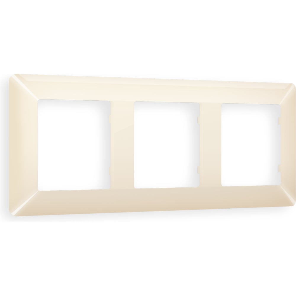 Изображение товара Рамка на 3 поста Ambrella VOLT ALFA Line AF110303 для электрики бежевый